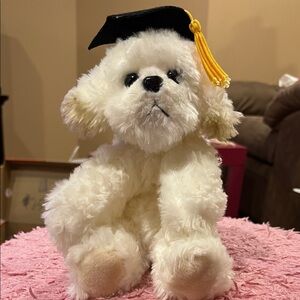 Charming Muffin Graduation Dog Plush -Russ Berrie rare item